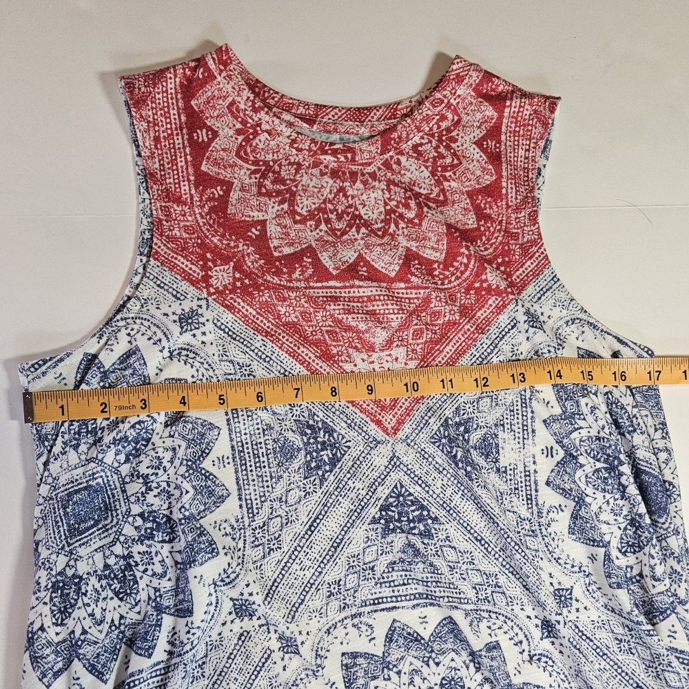 Sonoma Red, White, & Blue, Sleeveless Sundress. Size S. - Picture 3 of 5